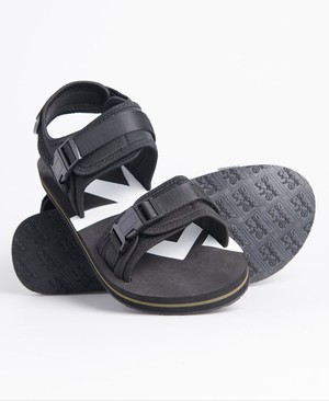 Superdry Trek Sandal Férfi Papucs Fekete | JGYKE5720